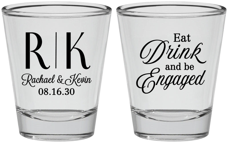 Personalized Engagement Shot Glasses - Eat Drink Be Engaged | 10000