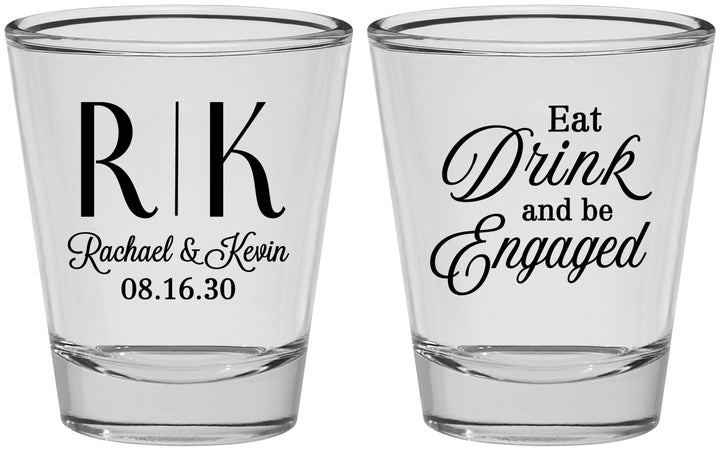 Personalized Engagement Shot Glasses - Eat Drink Be Engaged | 10000