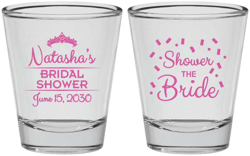Personalized Bridal Shower Shot Glasses - Shower The Bride | 100001