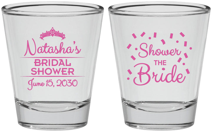 Personalized Bridal Shower Shot Glasses - Shower The Bride | 100001