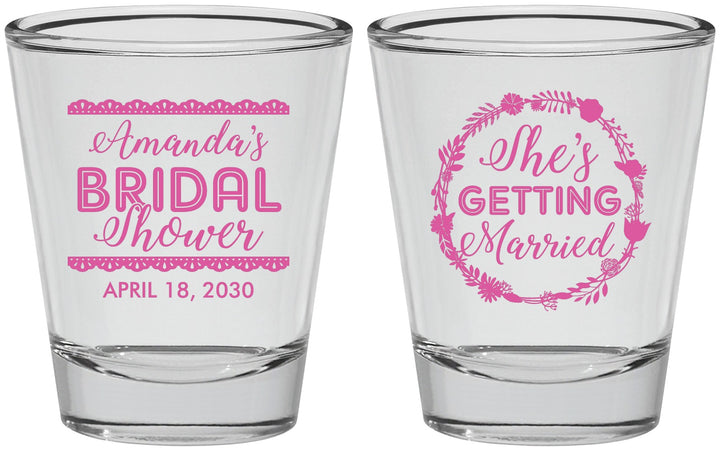 Personalized Bridal Shower Shot Glasses - She's Getting Married | 100003
