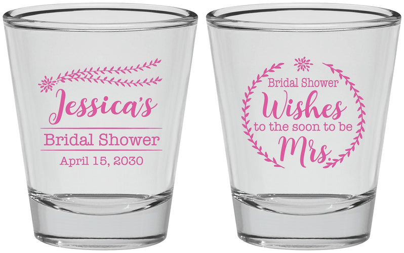 Personalized Bridal Shower Shot Glasses - Soon To Be Mrs | 100009