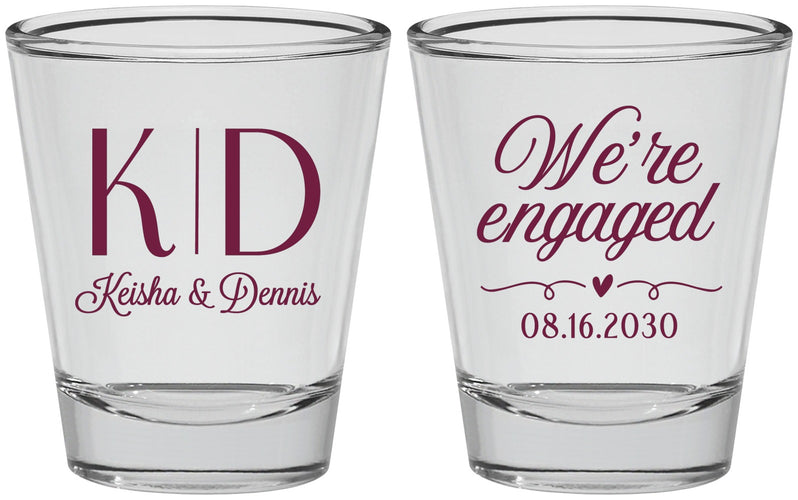 Personalized Engagement Shot Glasses - We Are Engaged | 10001