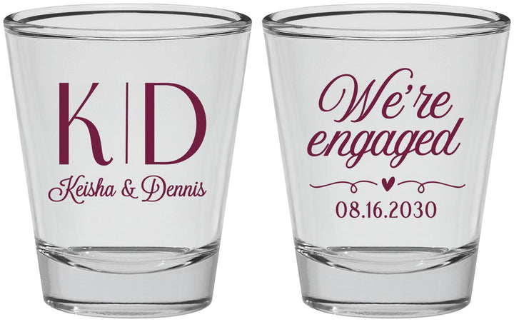 Personalized Engagement Shot Glasses - We Are Engaged | 10001