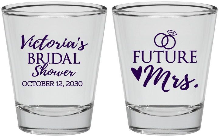 Personalized Bridal Shower Shot Glasses - Future Mrs | 100012