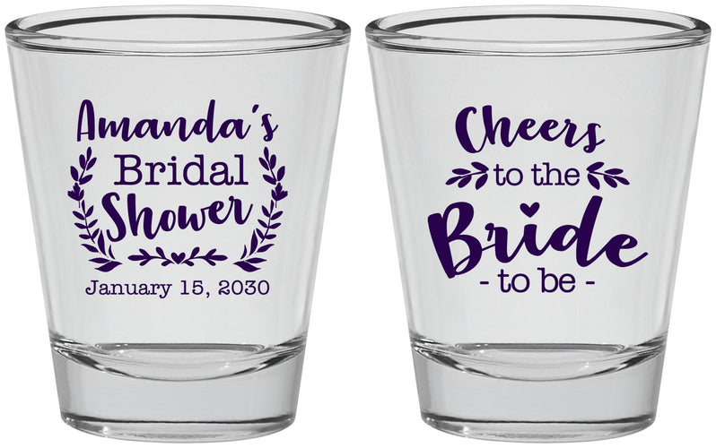 Personalized Bridal Shower Shot Glasses - Cheers To The Bride | 100014