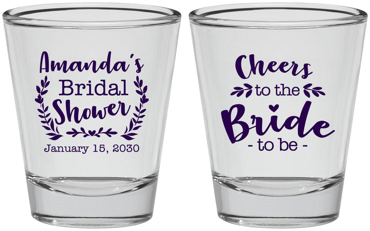 Personalized Bridal Shower Shot Glasses - Cheers To The Bride | 100014