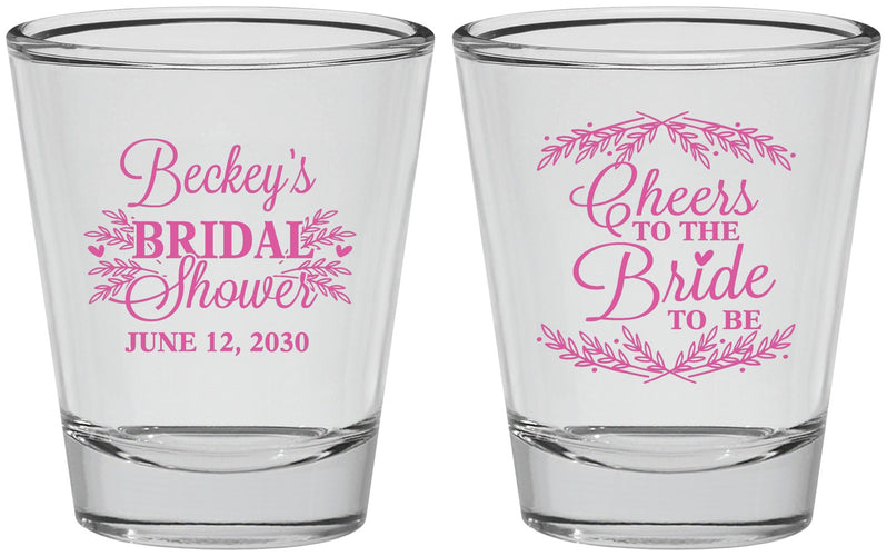 Personalized Bridal Shower Shot Glasses - Cheers To The Bride | 100019