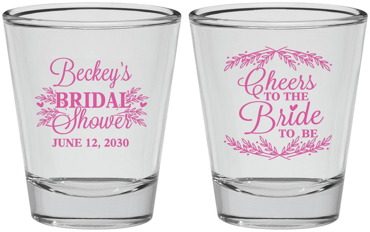 Personalized Bridal Shower Shot Glasses - Cheers To The Bride | 100019