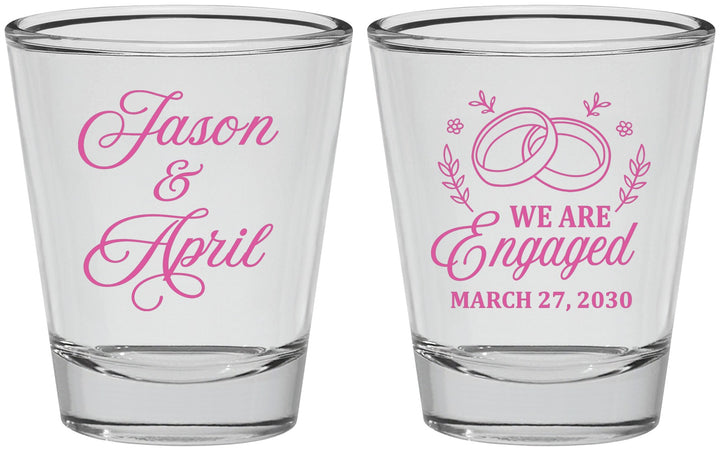 Personalized Engagement Shot Glasses - We Are Engaged | 10003