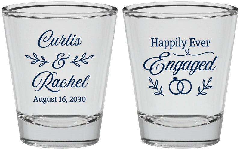 Personalized Engagement Shot Glasses - Happily Ever Engaged | 10004