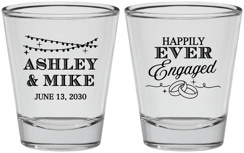 Personalized Engagement Shot Glasses - Happily Ever Engaged | 10006