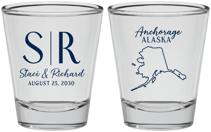 Personalized Wedding Shot Glasses - Alaska | 101