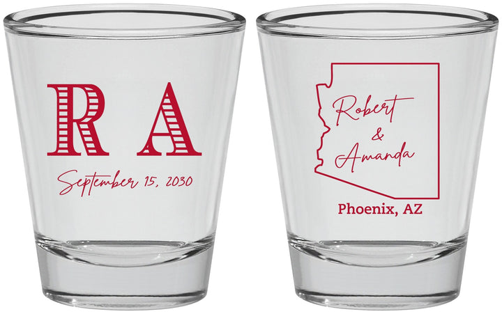 Personalized Wedding Shot Glasses - Arizona | 102