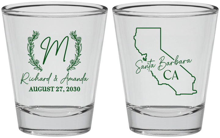 Personalized Wedding Shot Glasses - California | 104