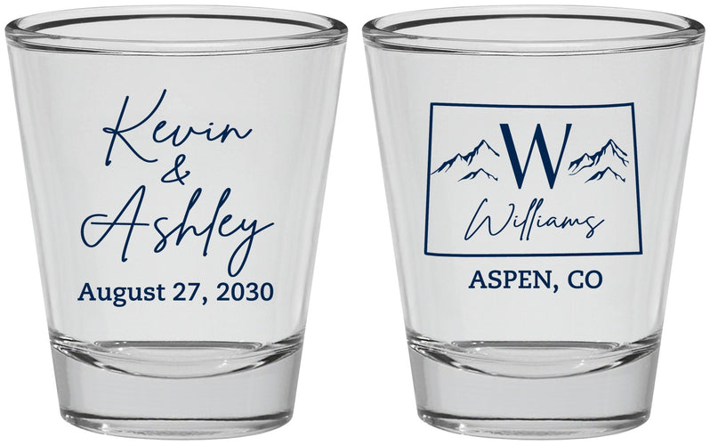 Personalized Wedding Shot Glasses - Colorado | 105