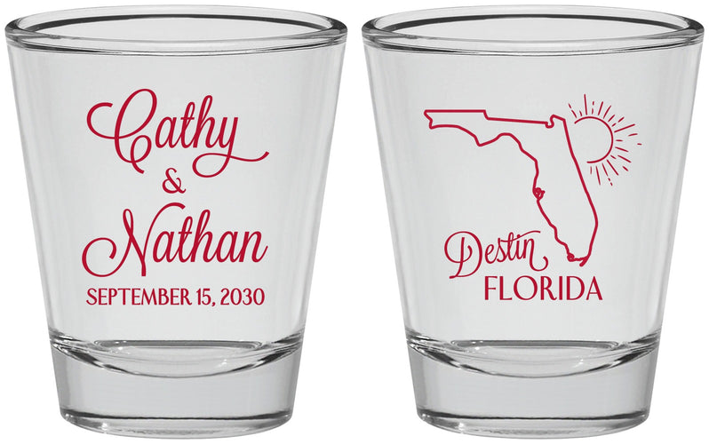Personalized Wedding Shot Glasses - Florida | 108