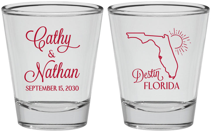 Personalized Wedding Shot Glasses - Florida | 108