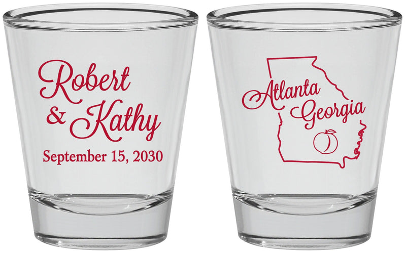 Personalized Wedding Shot Glasses - Georgia | 109