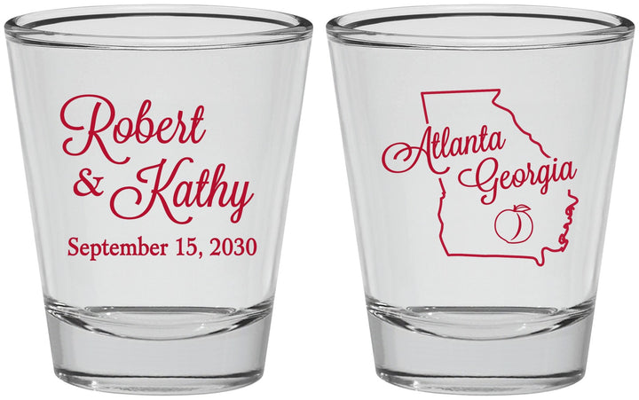 Personalized Wedding Shot Glasses - Georgia | 109