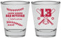 Personalized Bar Mitzvah Shot Glasses - 13th Birthday Baseball | 110005