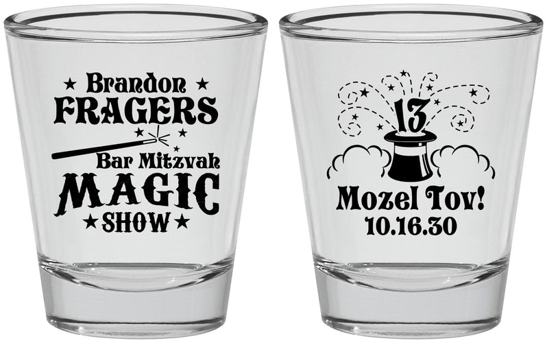 Personalized Bar Mitzvah Shot Glasses - 13th Birthday Magic | 110016