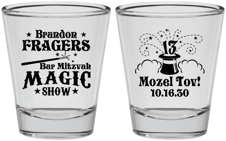Personalized Bar Mitzvah Shot Glasses - 13th Birthday Magic | 110016