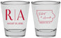 Personalized Wedding Shot Glasses - Iowa | 114
