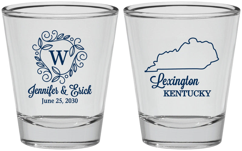 Personalized Wedding Shot Glasses - Kentucky | 116