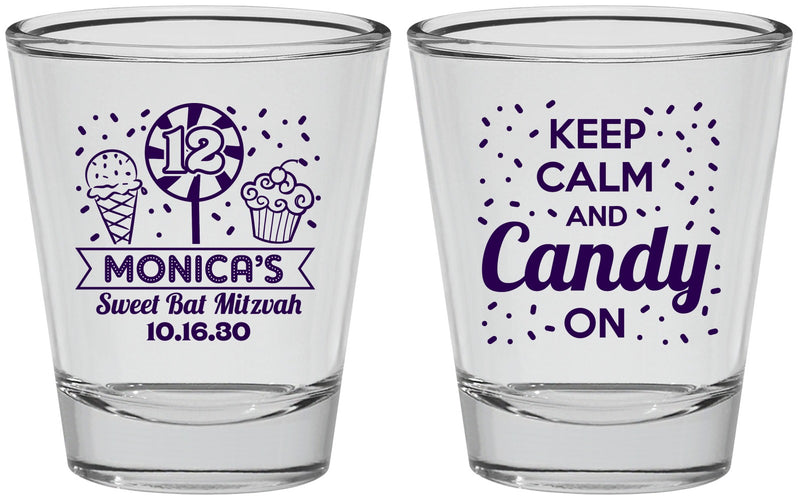 Personalized Bat Mitzvah Shot Glasses - 12th Birthday Cupcake | 120001