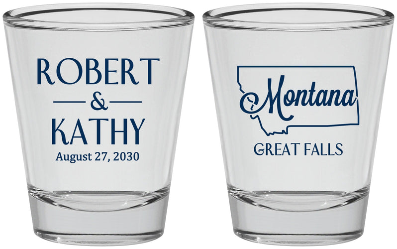 Personalized Wedding Shot Glasses - Montana | 125
