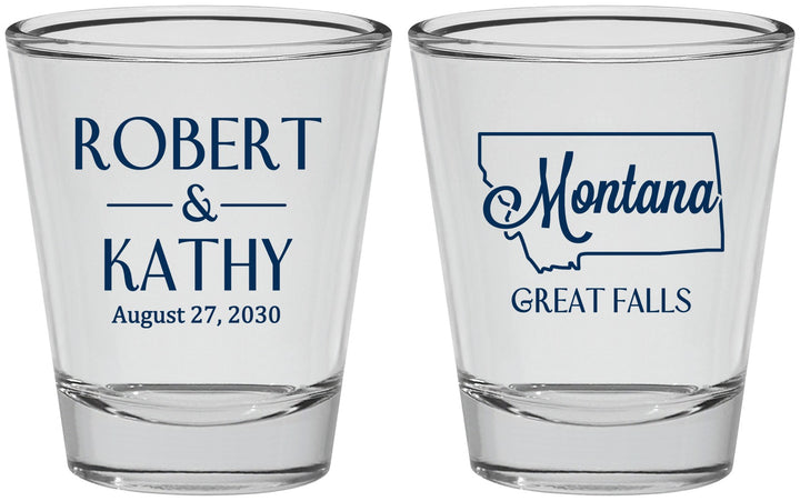 Personalized Wedding Shot Glasses - Montana | 125