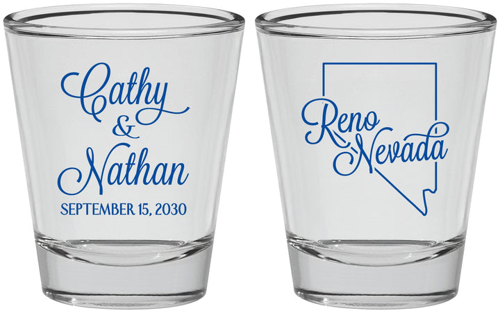 Personalized Wedding Shot Glasses - Nevada | 127