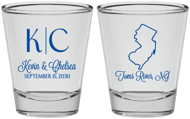 Personalized Wedding Shot Glasses - New Jersey | 129