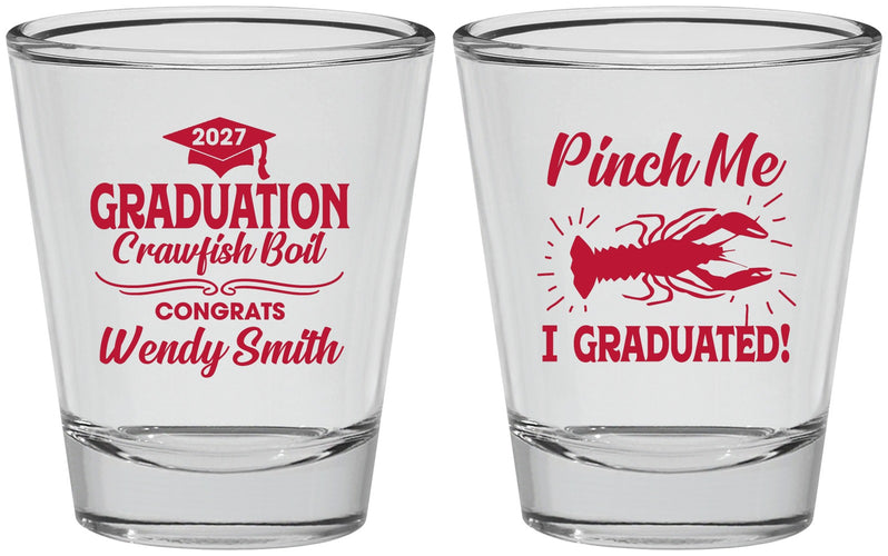 Personalized Graduation Shot Glasses - Class Of 2027 Crawfish Boil | 130001