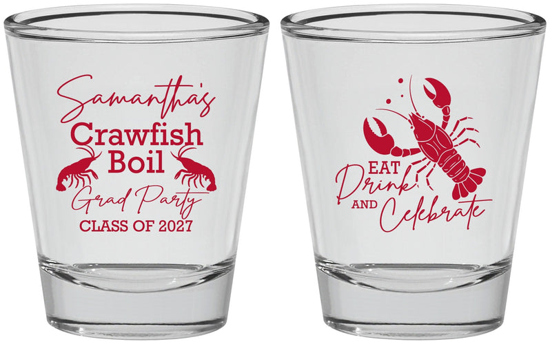 Personalized Graduation Shot Glasses - Class Of 2027 Crawfish Boil | 130002