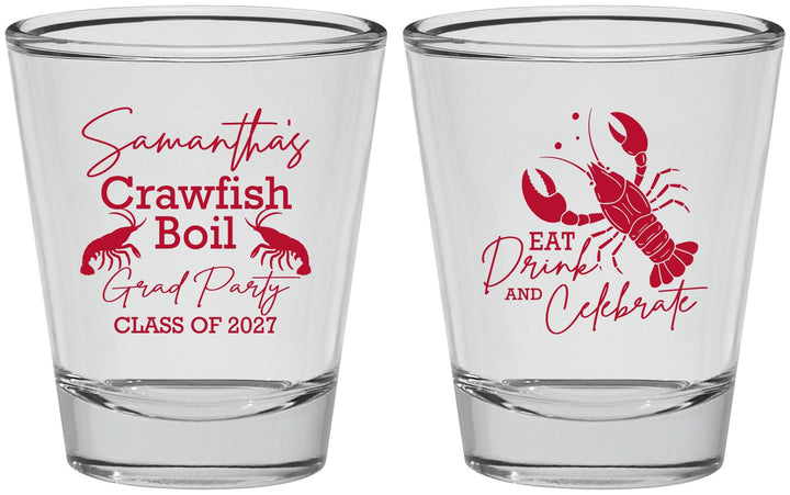 Personalized Graduation Shot Glasses - Class Of 2027 Crawfish Boil | 130002