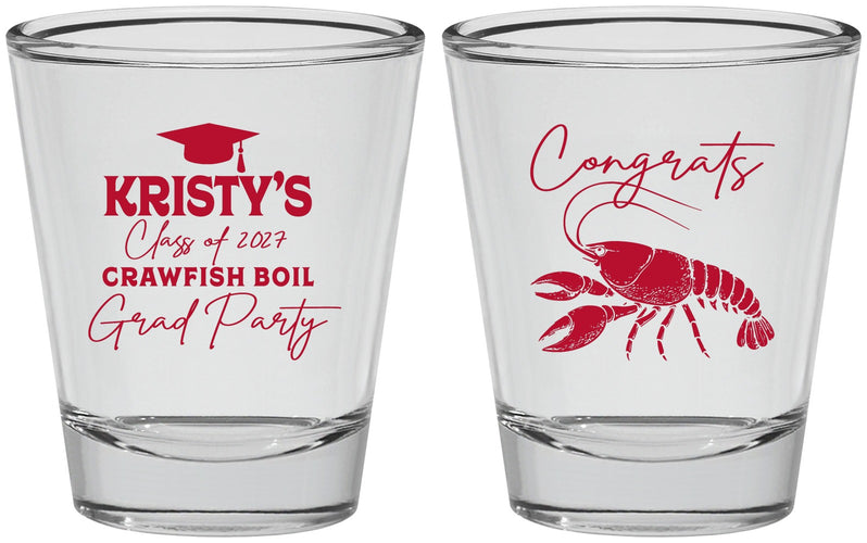 Personalized Graduation Shot Glasses - Class Of 2027 Crawfish Boil | 130003