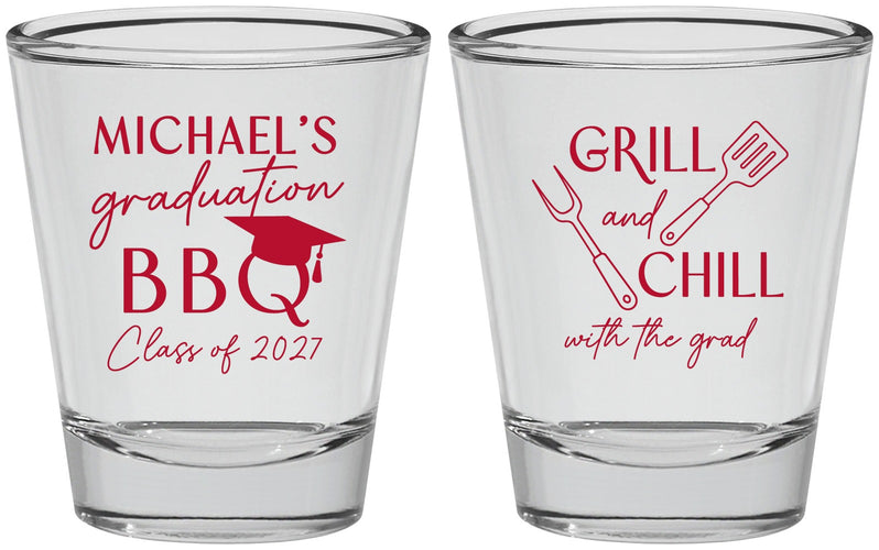 Personalized Graduation Shot Glasses - Class Of 2027 Bbq | 130009