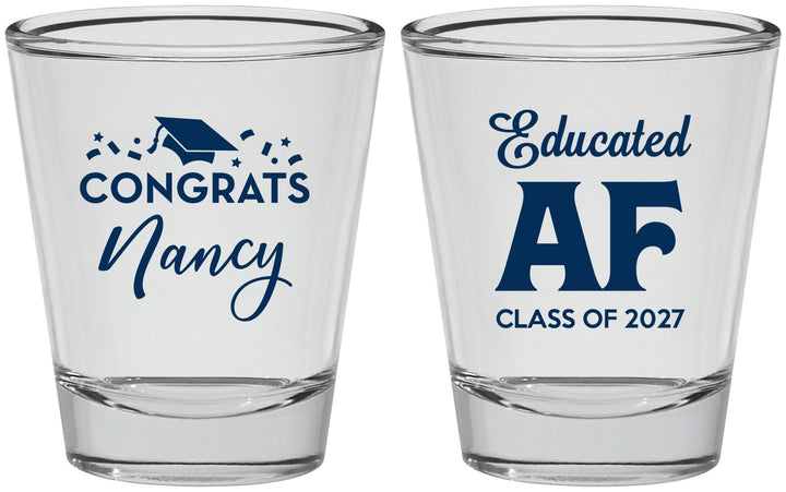 Personalized Graduation Shot Glasses - Class Of 2027 Educated Af | 130016