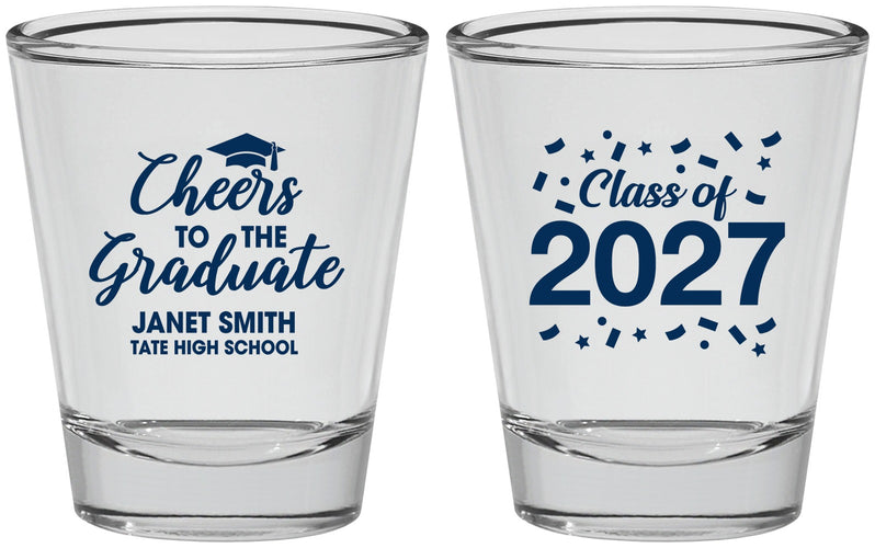 Personalized Graduation Shot Glasses - Class Of 2027 Cheers Graduate | 130021