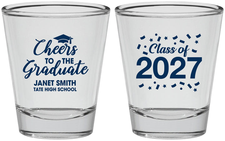 Personalized Graduation Shot Glasses - Class Of 2027 Cheers Graduate | 130021