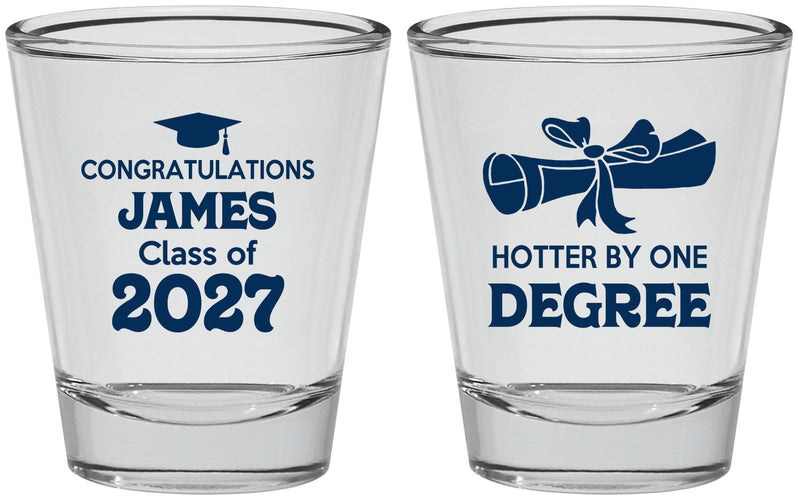 Personalized Graduation Shot Glasses - Class Of 2027 Hotter Degree | 130022
