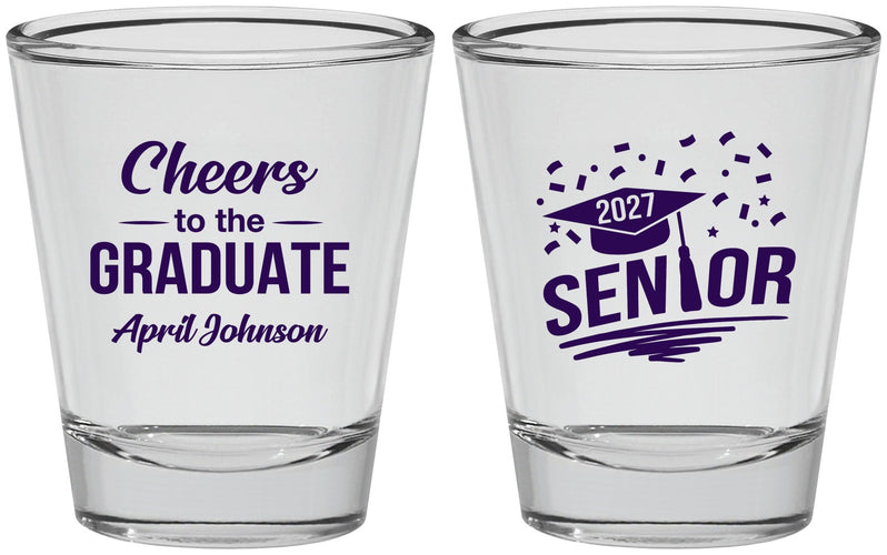 Personalized Graduation Shot Glasses - Class Of 2027 Cheers Graduate | 130035