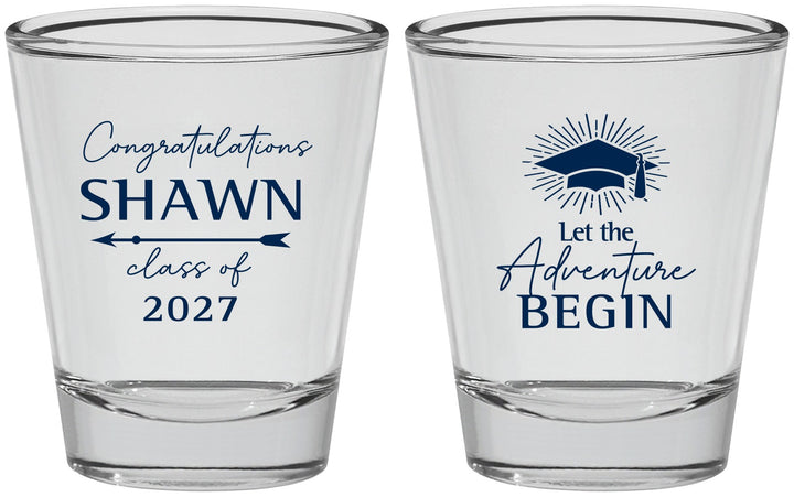 Personalized Graduation Shot Glasses - Class Of 2027 Adventure Begin | 130048
