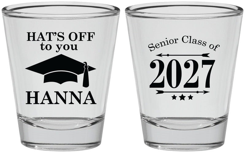 Personalized Graduation Shot Glasses - Class Of 2027 Hats Off | 130049