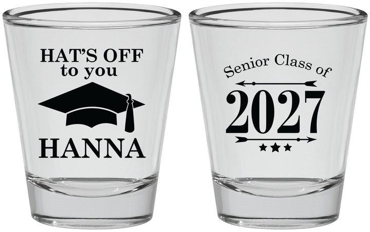 Personalized Graduation Shot Glasses - Class Of 2027 Hats Off | 130049
