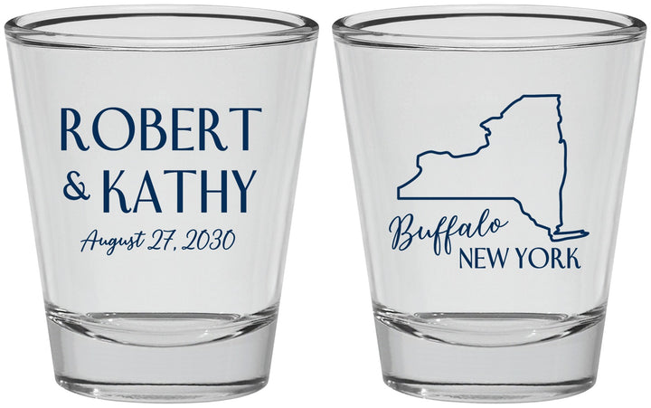 Personalized Wedding Shot Glasses - New York | 131