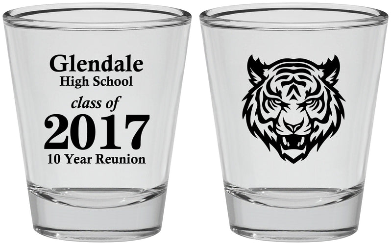 Personalized Class Reunion Shot Glasses - Class Of 2017 10 Year | 140000