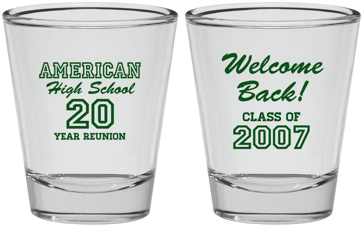 Personalized Class Reunion Shot Glasses - Class Of 2007 20 Year | 140001